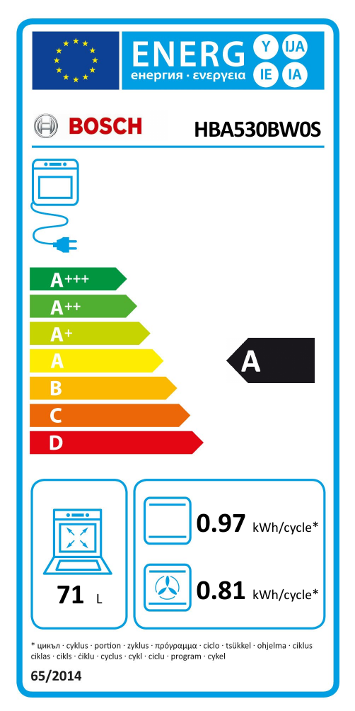 Įmontuojama orkaitė Bosch Serie 2 HBA530BW0S - 5