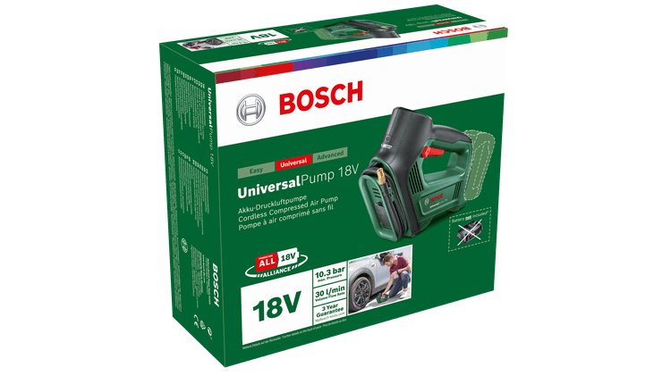 Akumuliatorinis oro kompresorius BOSCH UniversalPump, 18 V, 10,3 bar, 30 l/min, be akumuliatoriaus - 3