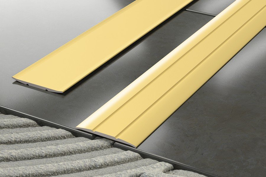 Aliuminė grindų juostelė, auksinės spl., 38 mm pločio, 90 cm ilgio - 3