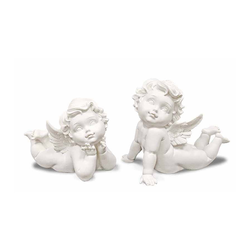 Keraminė figūrėlė ANGELIUKAS, baltos sp., 2 rūšys, 14 x 15 x 11 cm-0