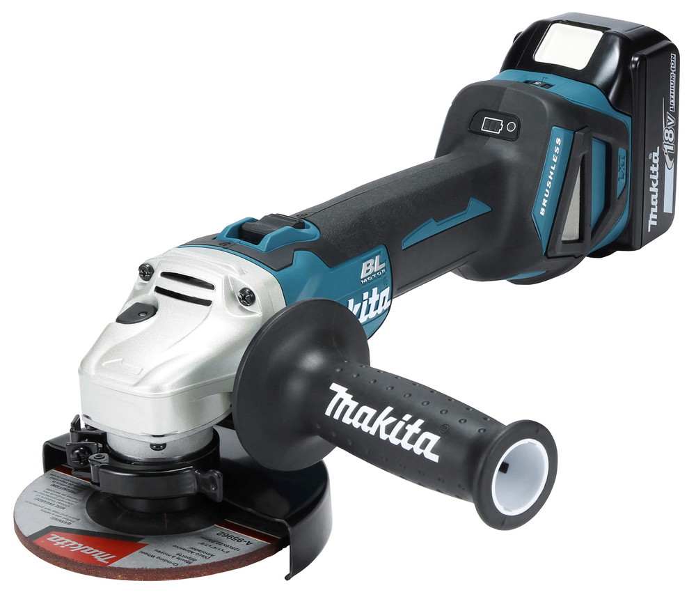 Akumuliatorinis kampinis šlifuoklis MAKITA DGA511Z, 18 V, 125 mm, be akumuliatoriaus-0