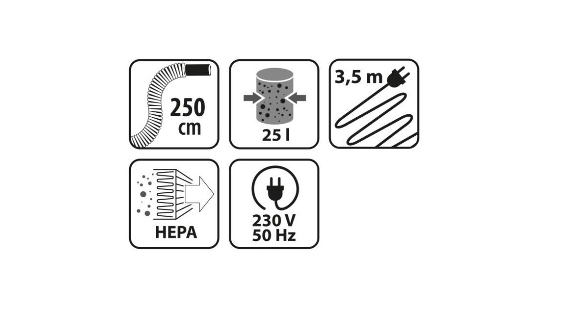 Pelenų siurblys KAMINER, 1,2 kW, 20 L, Inox - 3