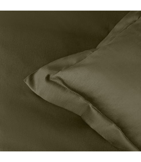 Premium satino patalynės komplektas Moss green, 200x220 cm - 2