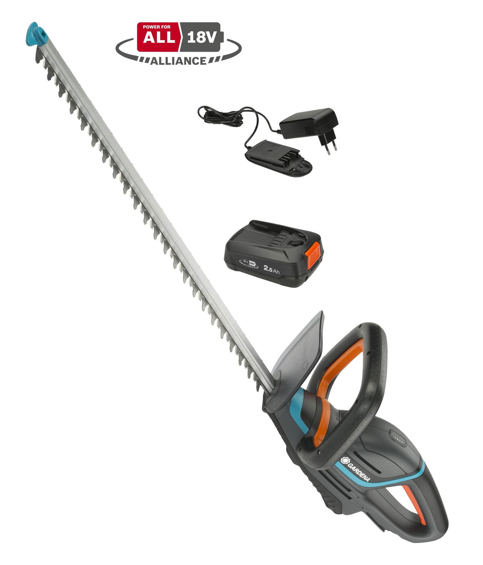 Akumuliatorinės gyvatvorių žirklės GARDENA ComfortCut 60 18V P4A, 18 V, 2,5 Ah, 60 cm-0