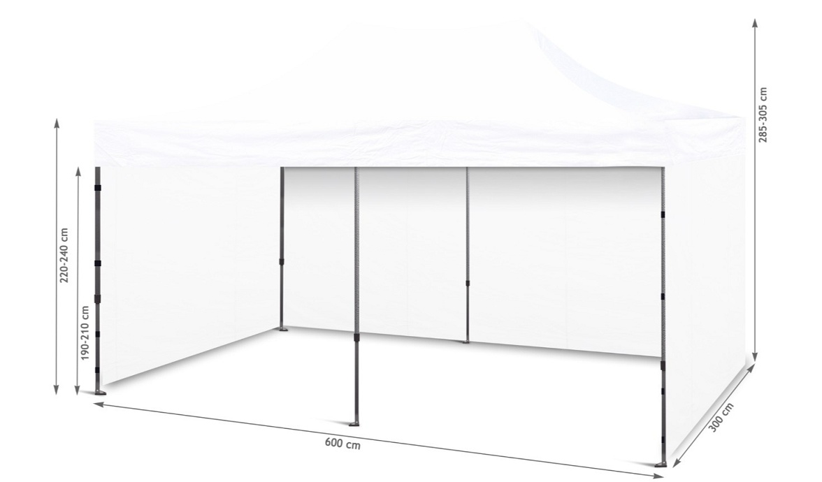 Lauko pavėsinė, 600 x 300 cm, balta - 4