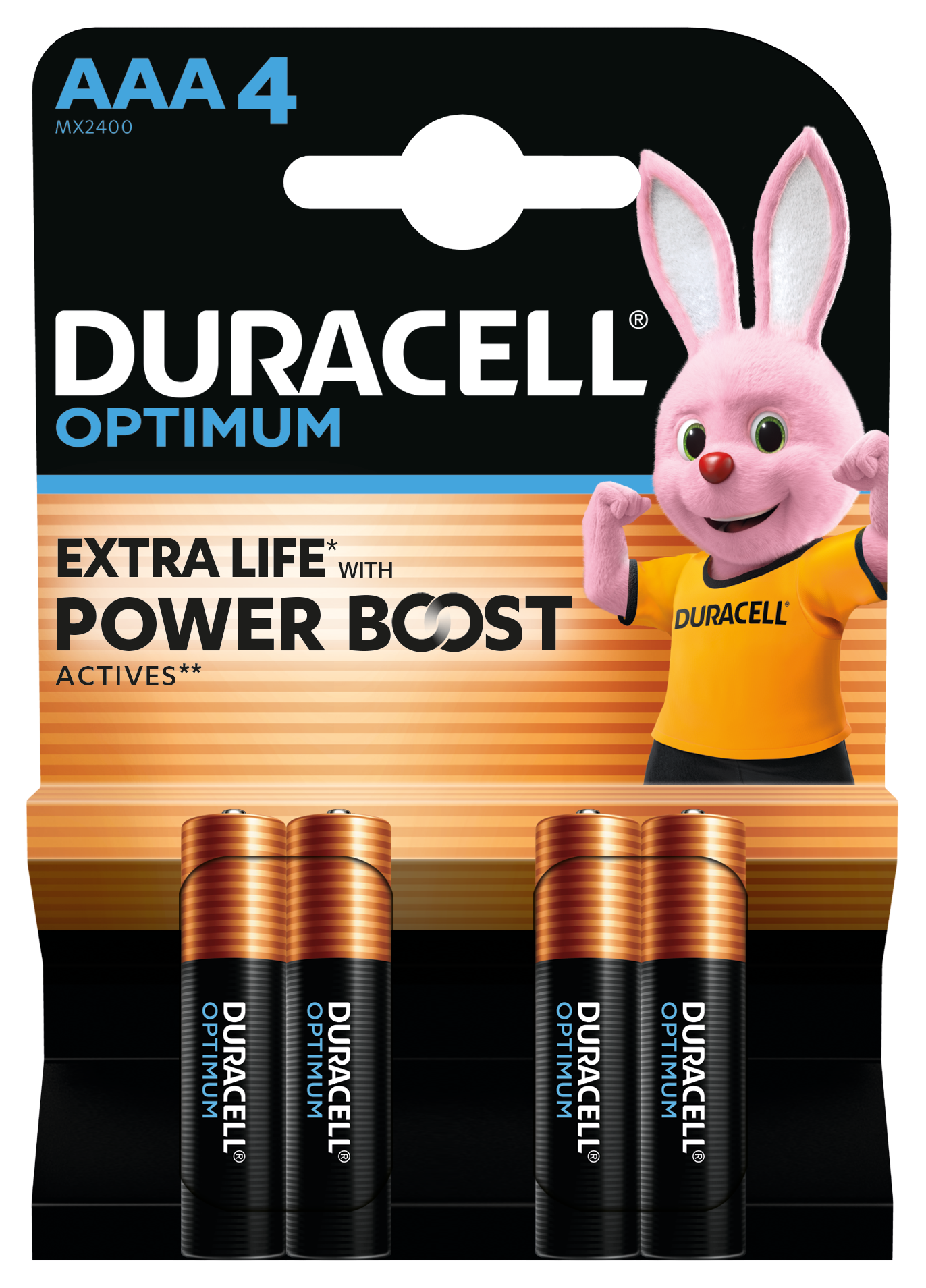 Elementai DURACELL OPTIMUM EXTRA LIFE, AAA, 4 vnt - 1