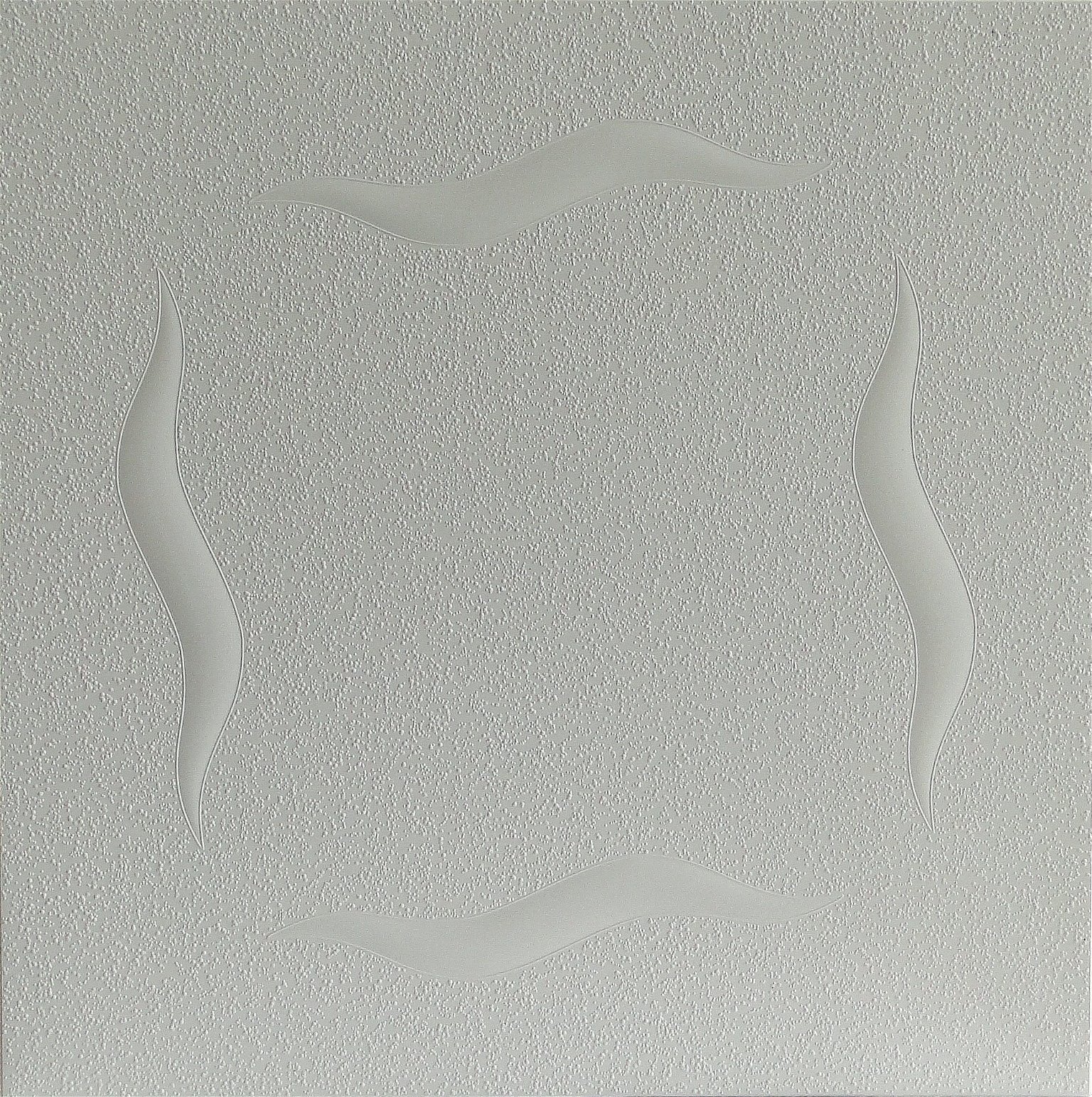 Klijuojamos lubų plokštės SIMFONIA, plaunamos, baltos sp., 50 x 50 cm