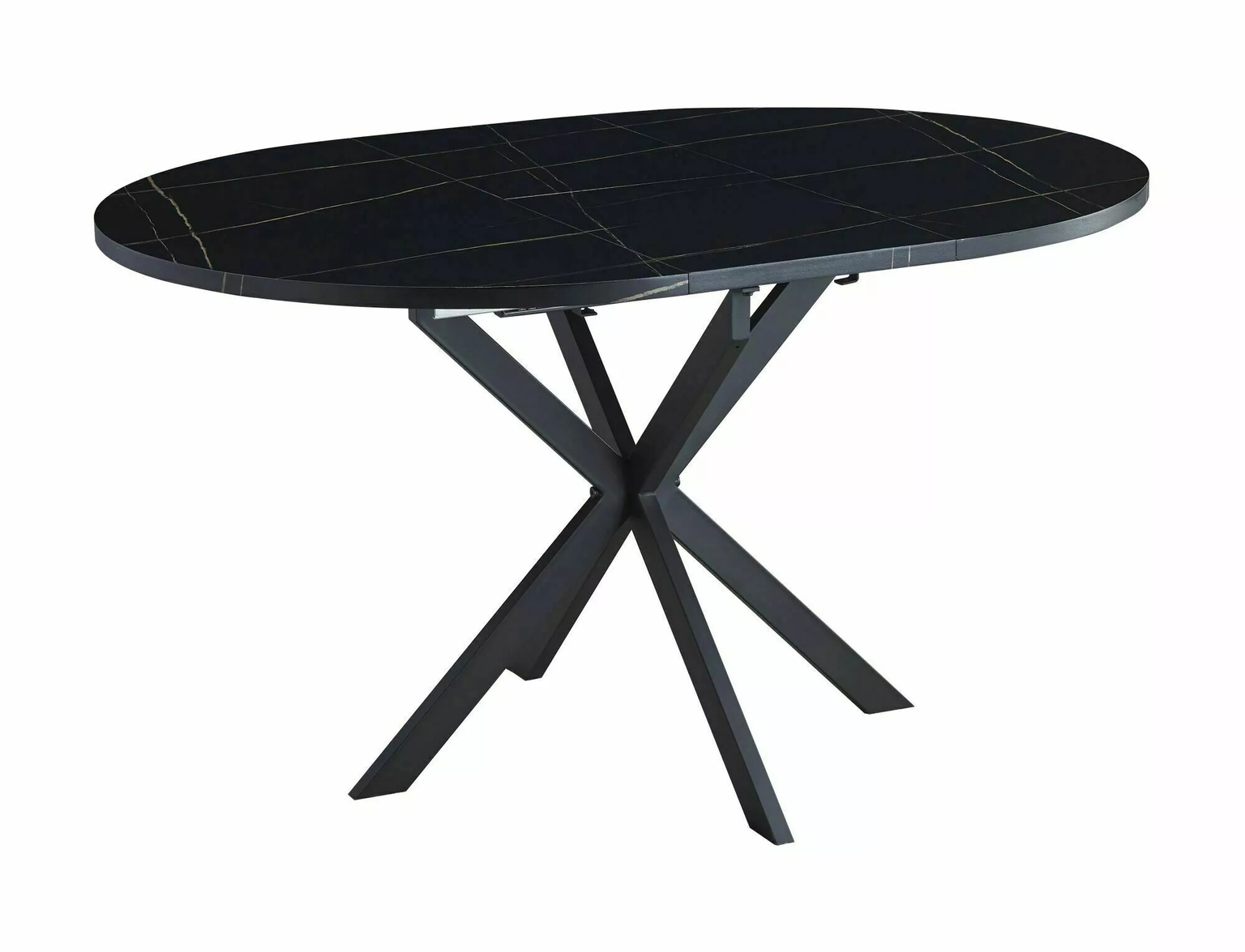 Valgomojo stalas Gaston, 100-135 x 100 cm, juoda-0