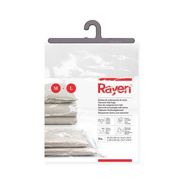 Vakuuminiai drabužių maišai RAYEN BASIC, M+L dydis, 55 x 90 cm/80 x 100 cm