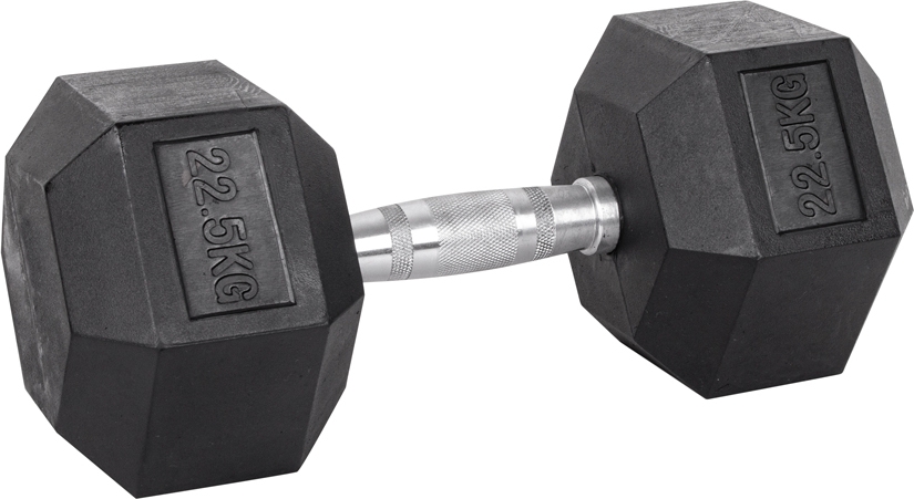 Šešiakampis hantelis inSPORTline Hexsteel 22.5kg-0