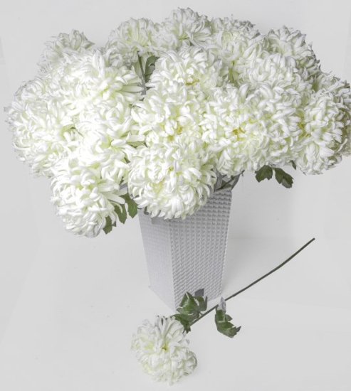 Dirbtinė gėlė CHRIZANTEMA, baltos sp., 53 cm - 2