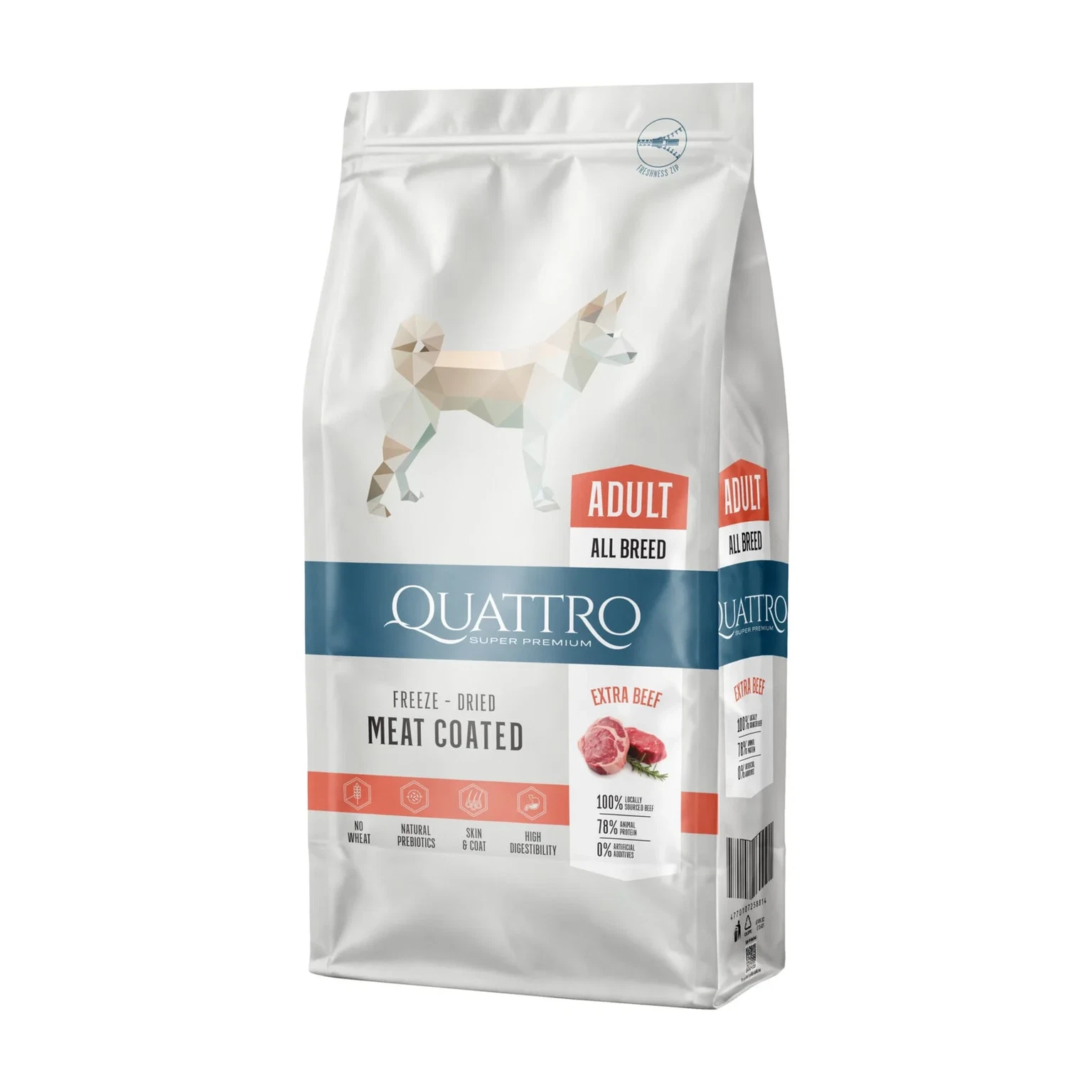 Sausas šunų ėdalas QUATTRO Extra Beef, su jautiena, 12 kg-0
