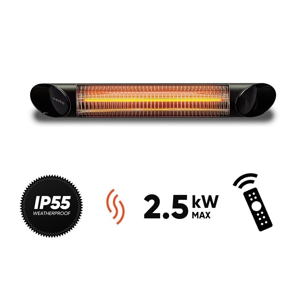 Anglies pluošto infraraudonųjų spindulių šildytuvas Veito BLADE S, juodas 06-00172-0