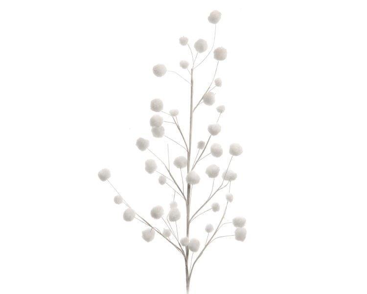 Dekoratyvinė šakelė SNOWBALL, baltos sp., 55 cm