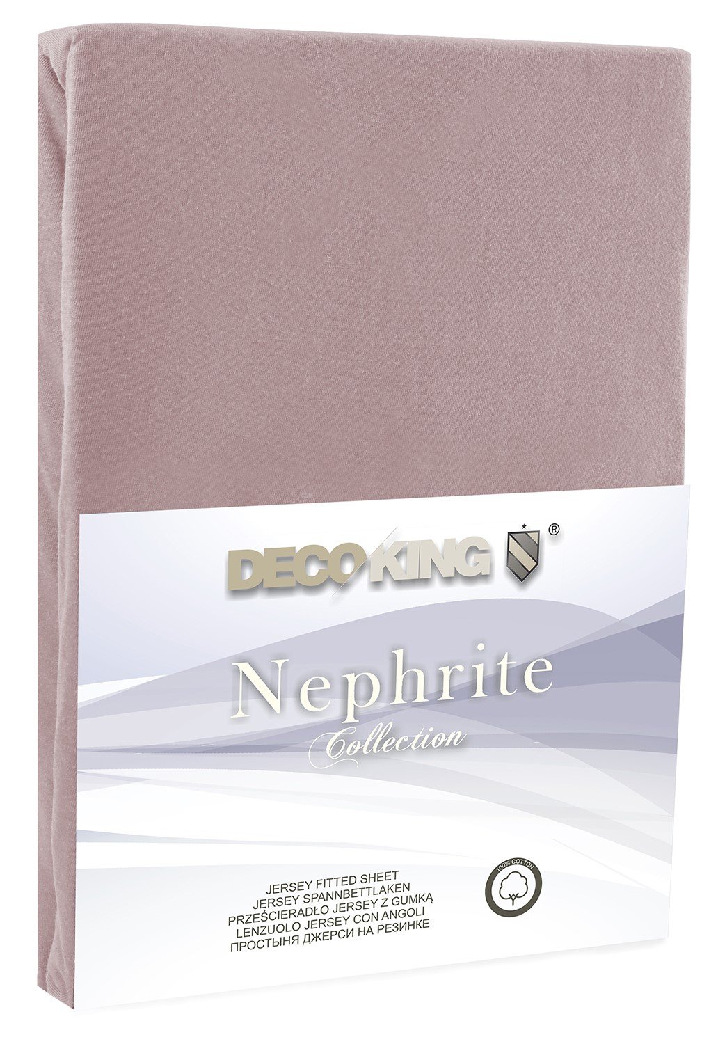 Jersey paklodė su guma Decoking NEPHRITE Cappuccino, 120x200 cm