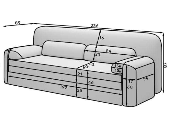 Sofa Elioss Tabbris, ruda - 3