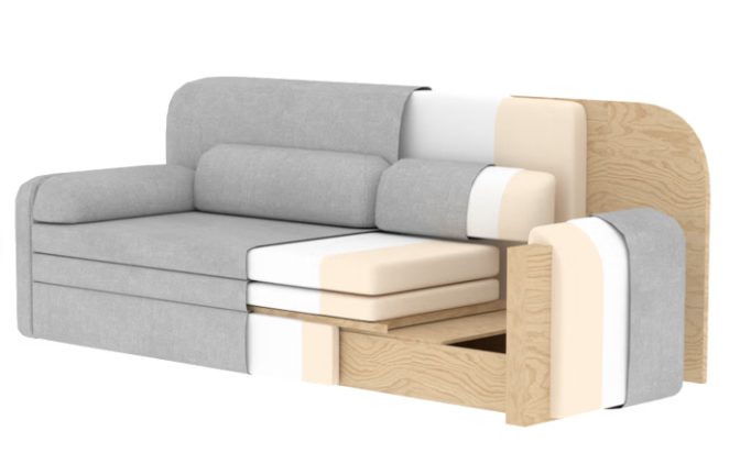 Sofa Elioss Tabbris, ruda - 2