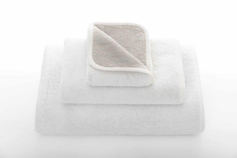Vonios rankšluostis LINEN DUO, baltos/pilkos sp., 50 x 100 cm, 90 % medvilnė, 5 % linas, 5 % viskozė