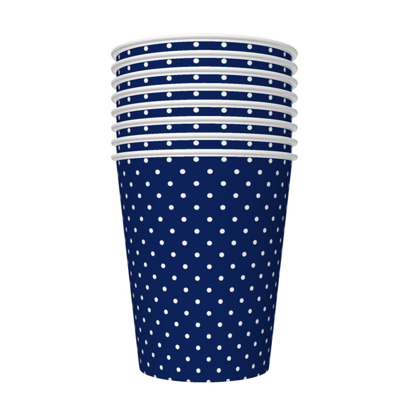 Vienkartiniai popieriniai puodeliai ILAJA, t. mėlynos sp., 250 ml, 8 vnt-0