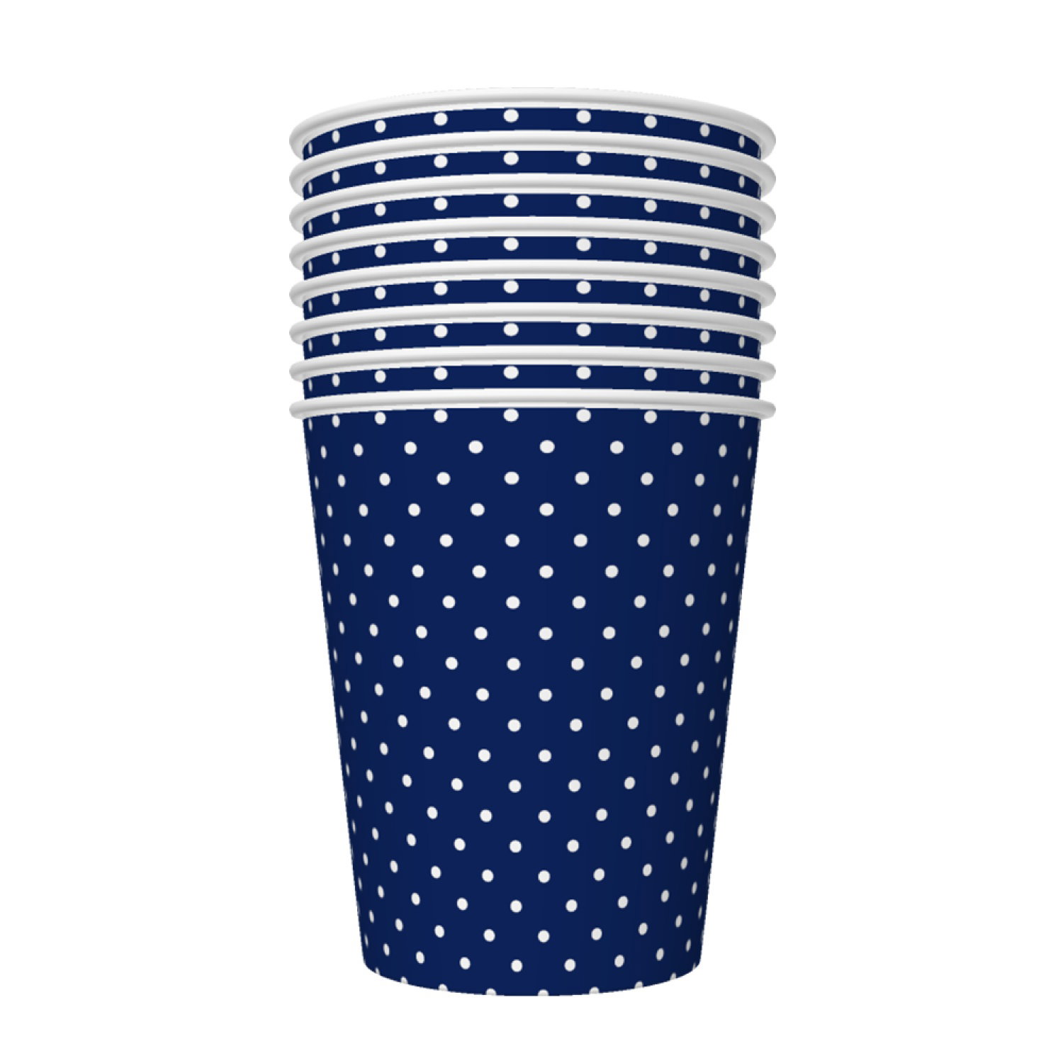 Vienkartiniai popieriniai puodeliai ILAJA, t. mėlynos sp., 250 ml, 8 vnt-0