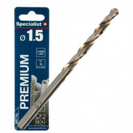 Metalo grąžtas SPECIALIST+ Premium, 1,5 mm, HSS, 3 vnt.-0