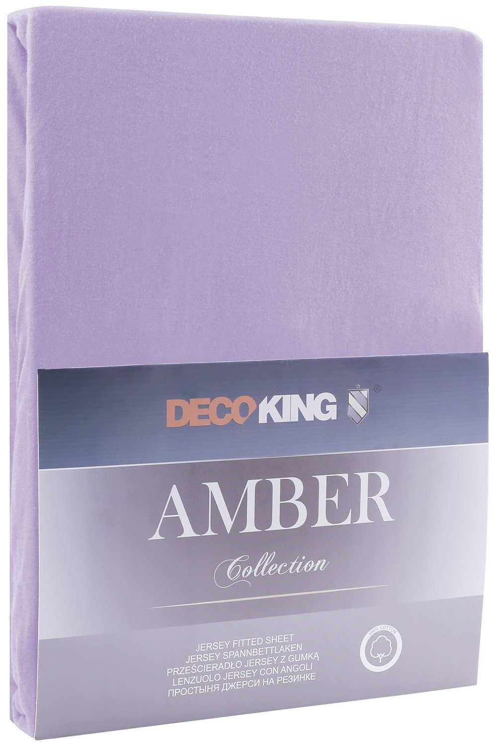 Jersey paklodė su guma Decoking AMBER Lilac, 220x240 cm