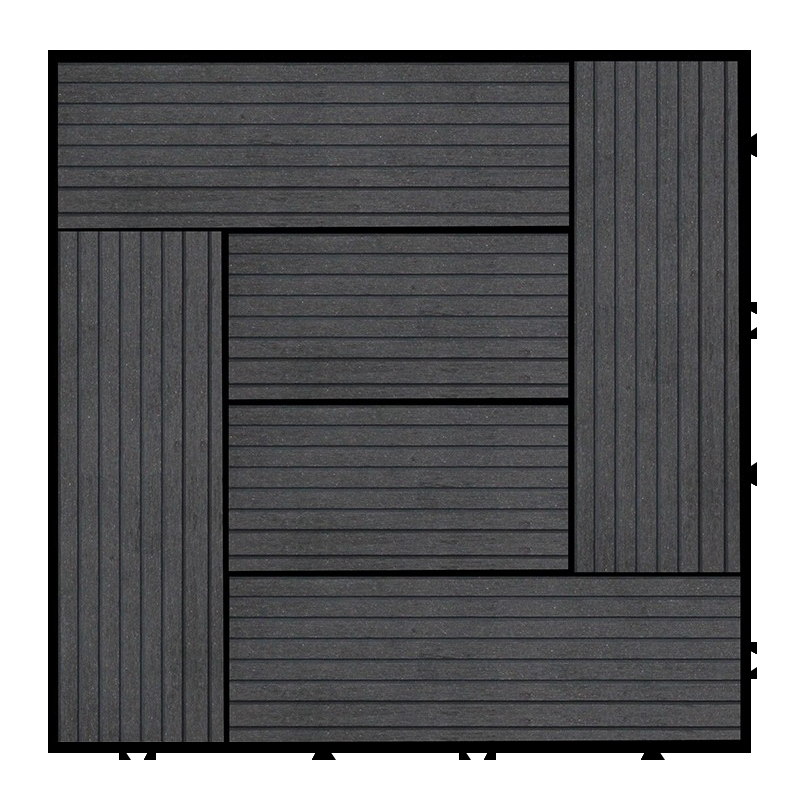 WPC terasinė plytelė MADURO CLASSIC, juodos sp., 300 x 300 x 25 mm