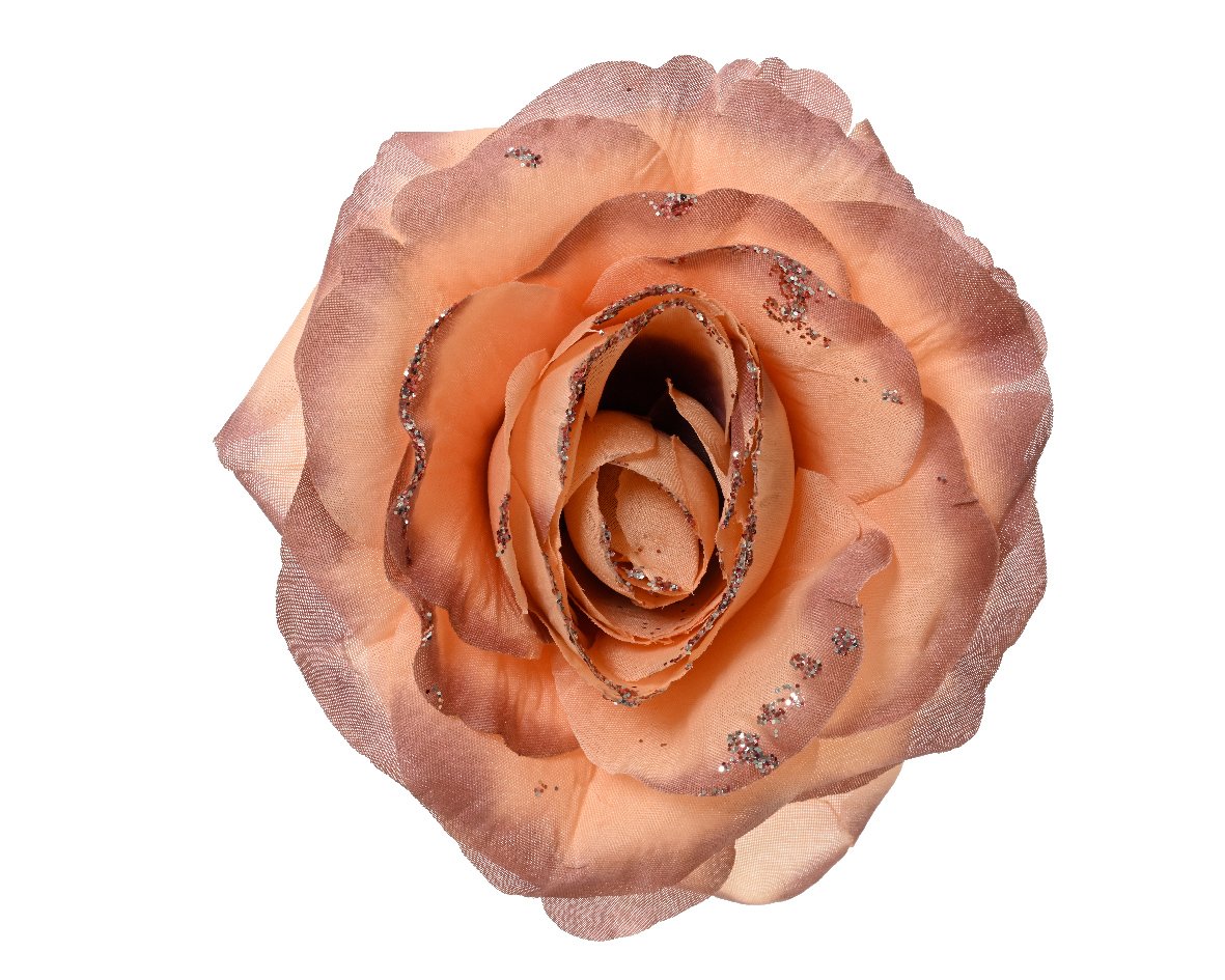 Įsegama kalėdinė dekoracija EVERLANDS Rose, rožinės sp., 16 x 6,5 cm, 1 vnt