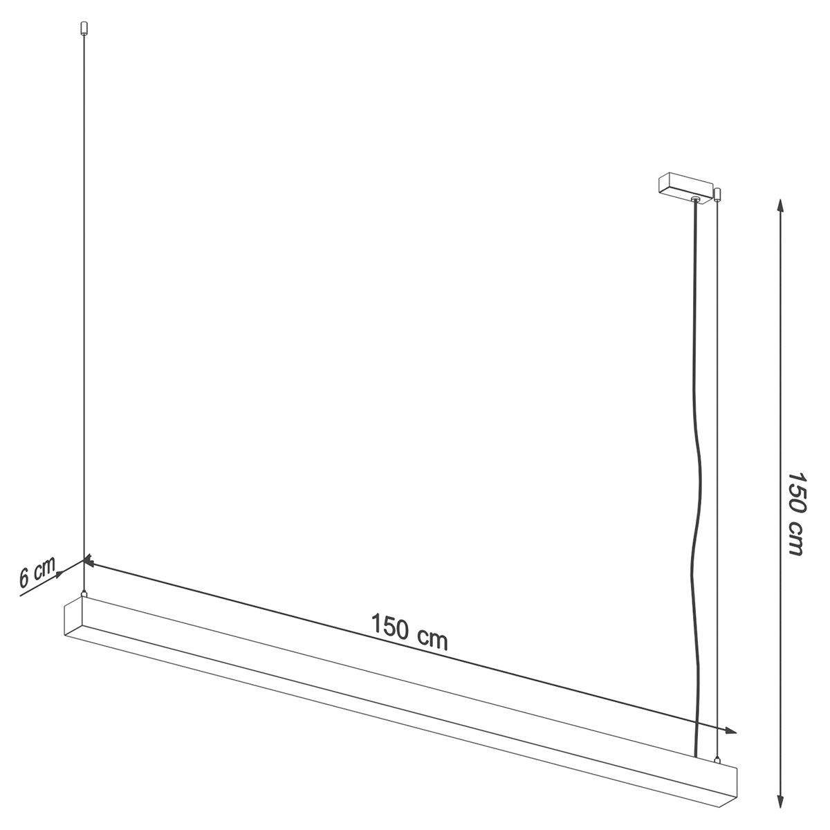 Pakabinamas šviestuvas THORO PINNE 150 baltas - 8