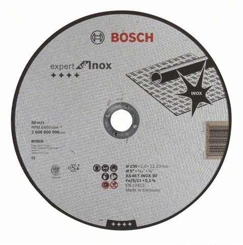 Metalo pjovimo diskas BOSCH, 230 x 2,0 x 22,23 mm, AS 46 T INOX BF