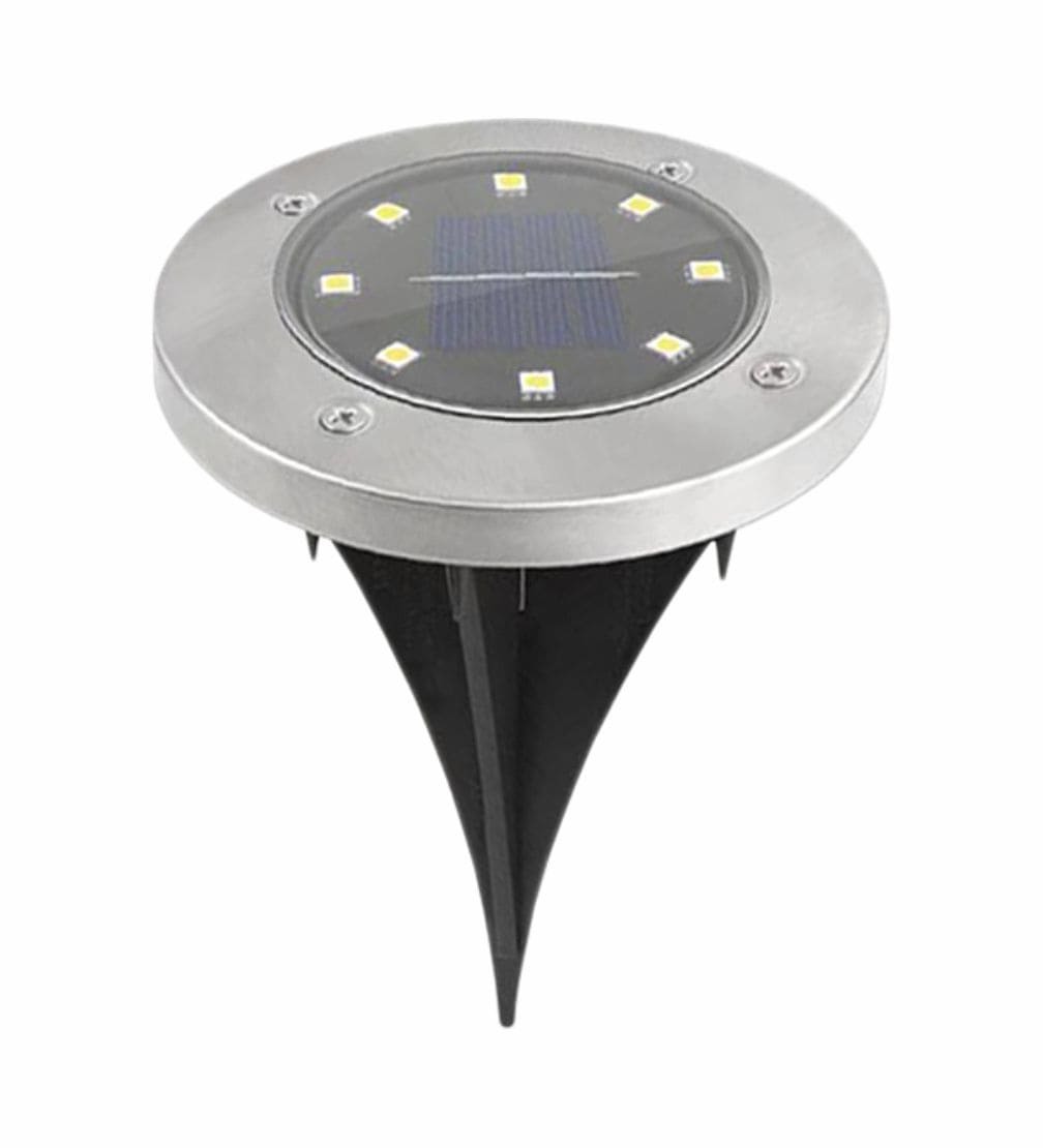 Įsmeigiamas LED šviestuvas KAUFTEC PRO, įkraunamas saulės energija, 8 LED, Ø12 cm-0