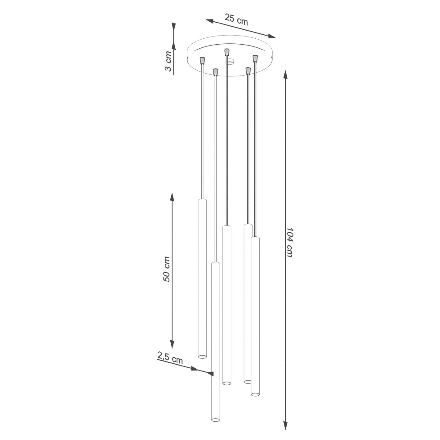 Pakabinamas šviestuvas SOLLUX PASTELO 5P, G9, 5 x max 8W LED, smėlio - 5