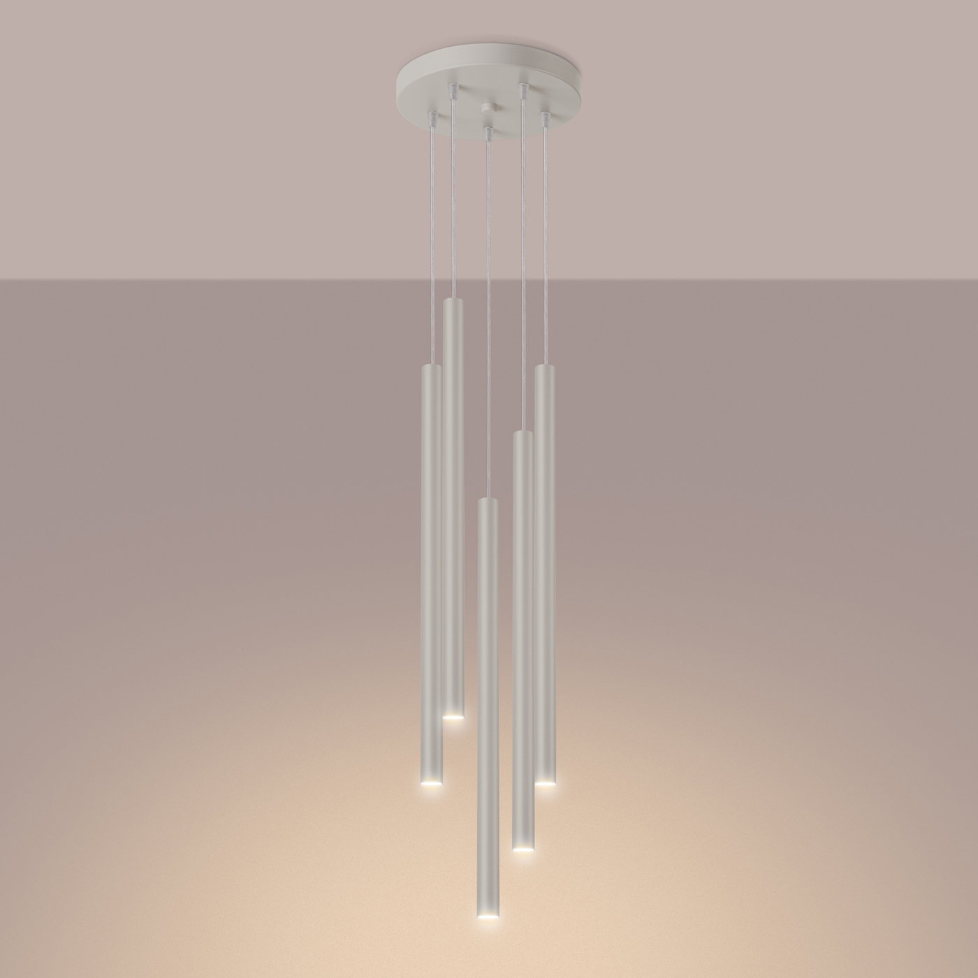 Pakabinamas šviestuvas SOLLUX PASTELO 5P, G9, 5 x max 8W LED, smėlio - 3