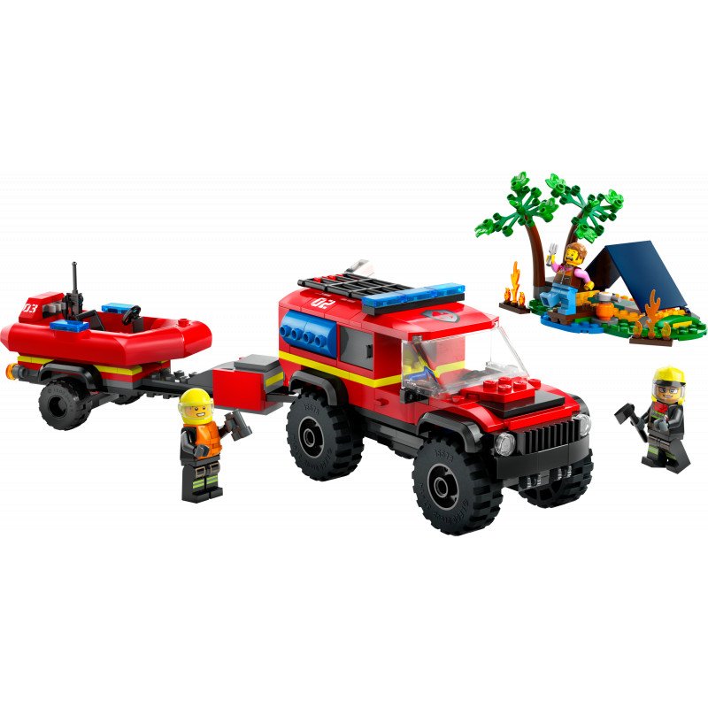 Konstruktorius LEGO City Fire 4x4 Fire Truck with Rescue Boat 60412 - 3