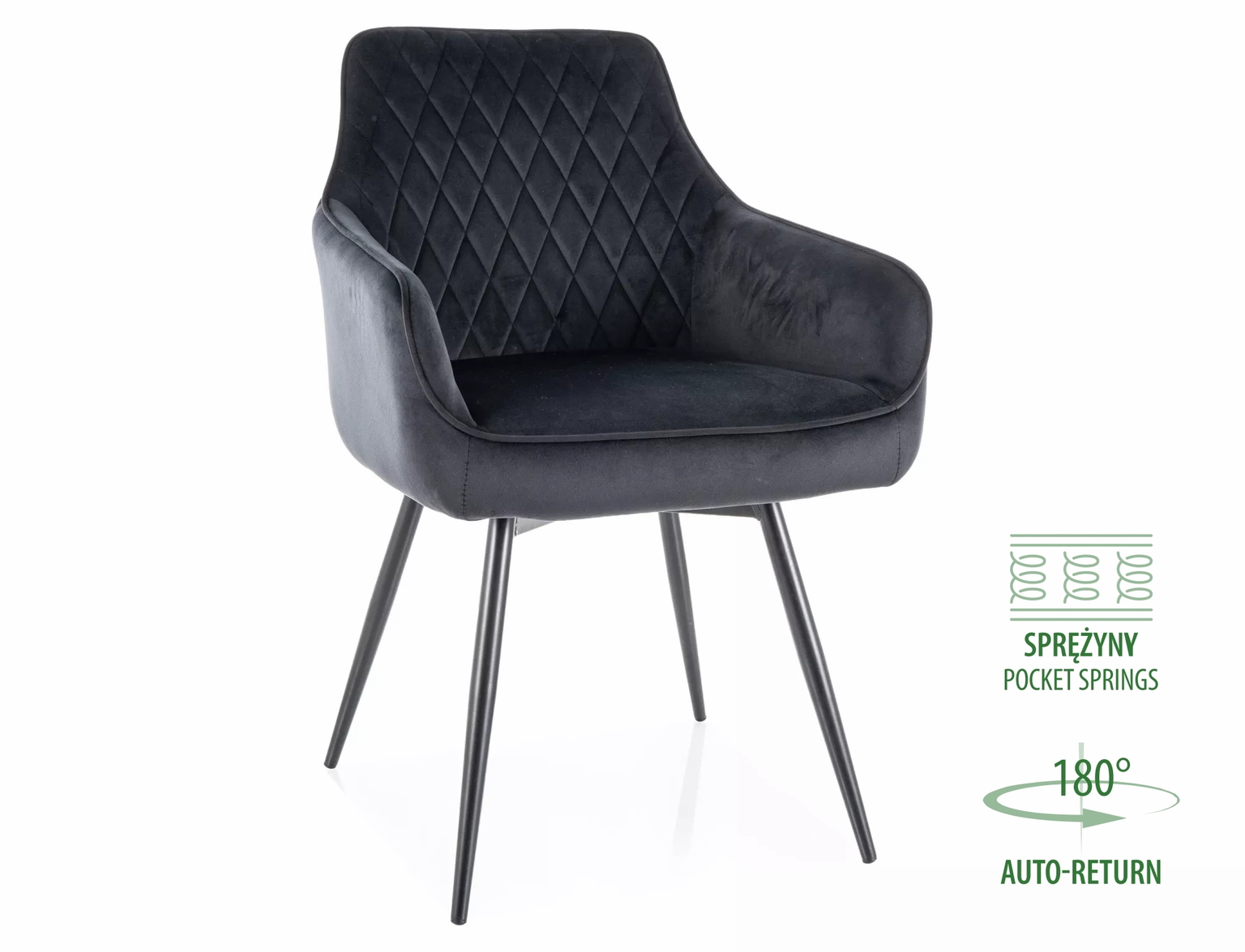 Kėdė Marlo Velvet, juoda-0