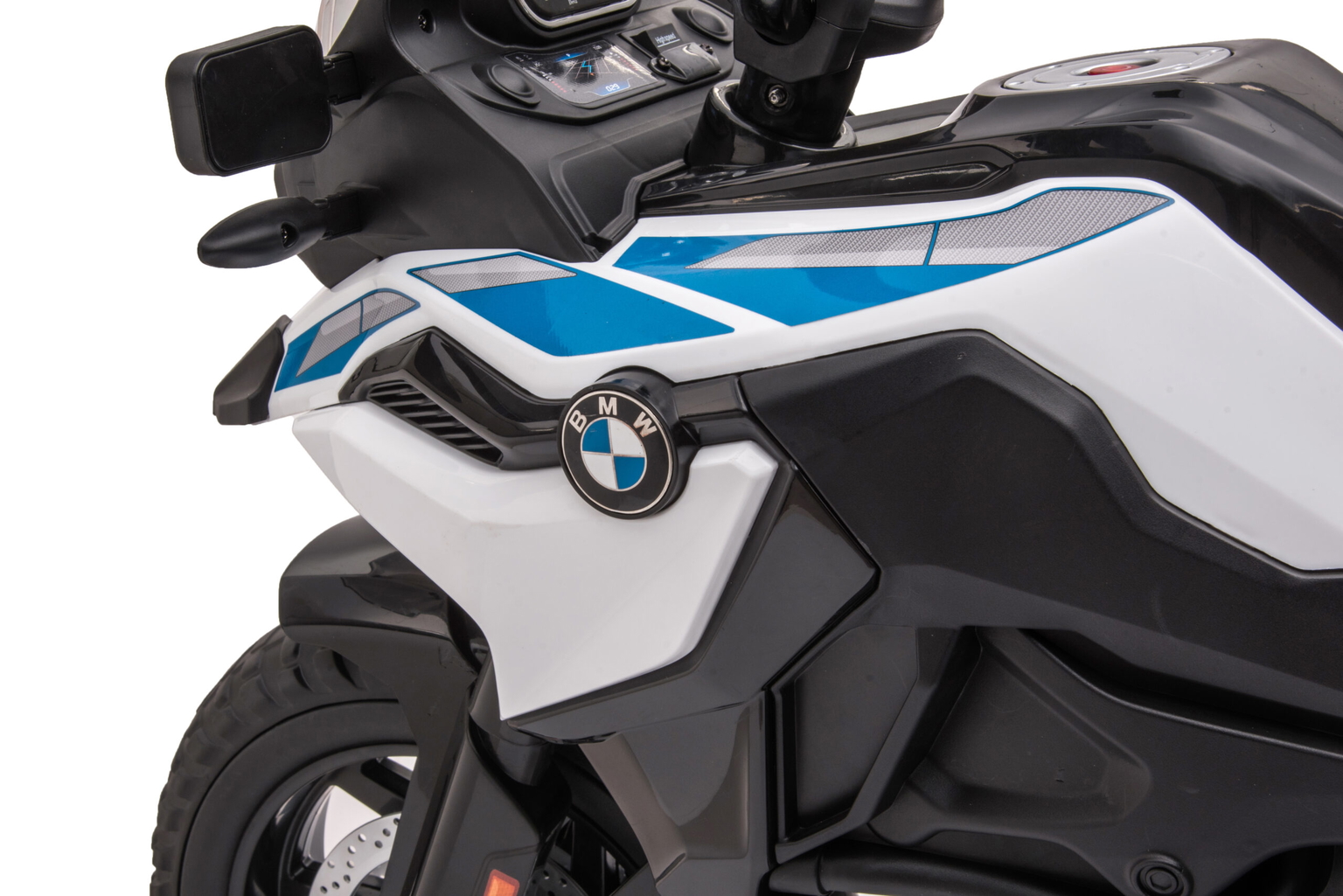 Vaikiškas elektrinis policijos motociklas "BMW F850 GS" - 4