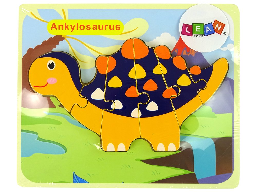 Medinė dėlionė Dinozauras, oranžinis - 6