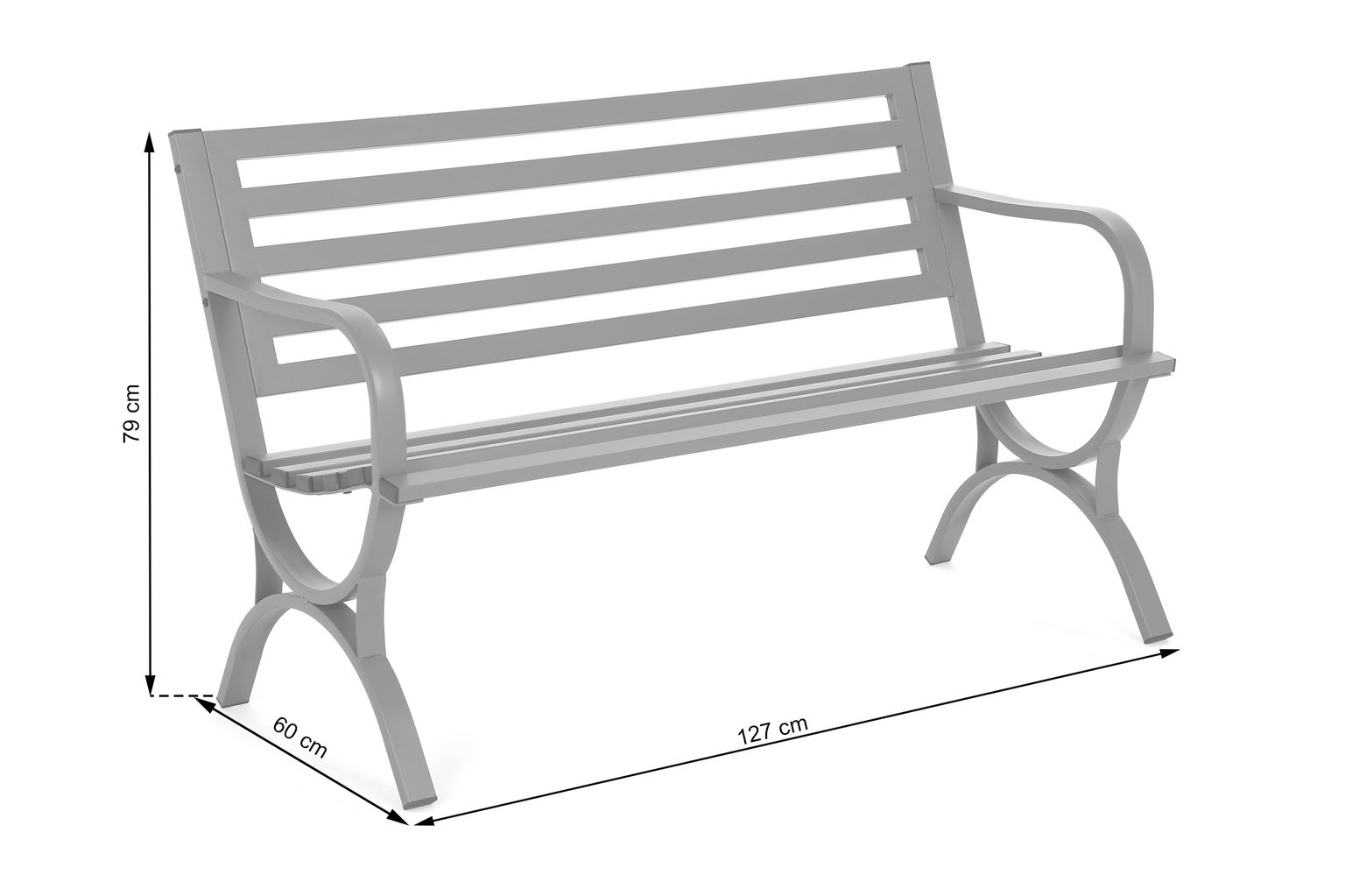 Lauko suolas Simple, Grey - 3