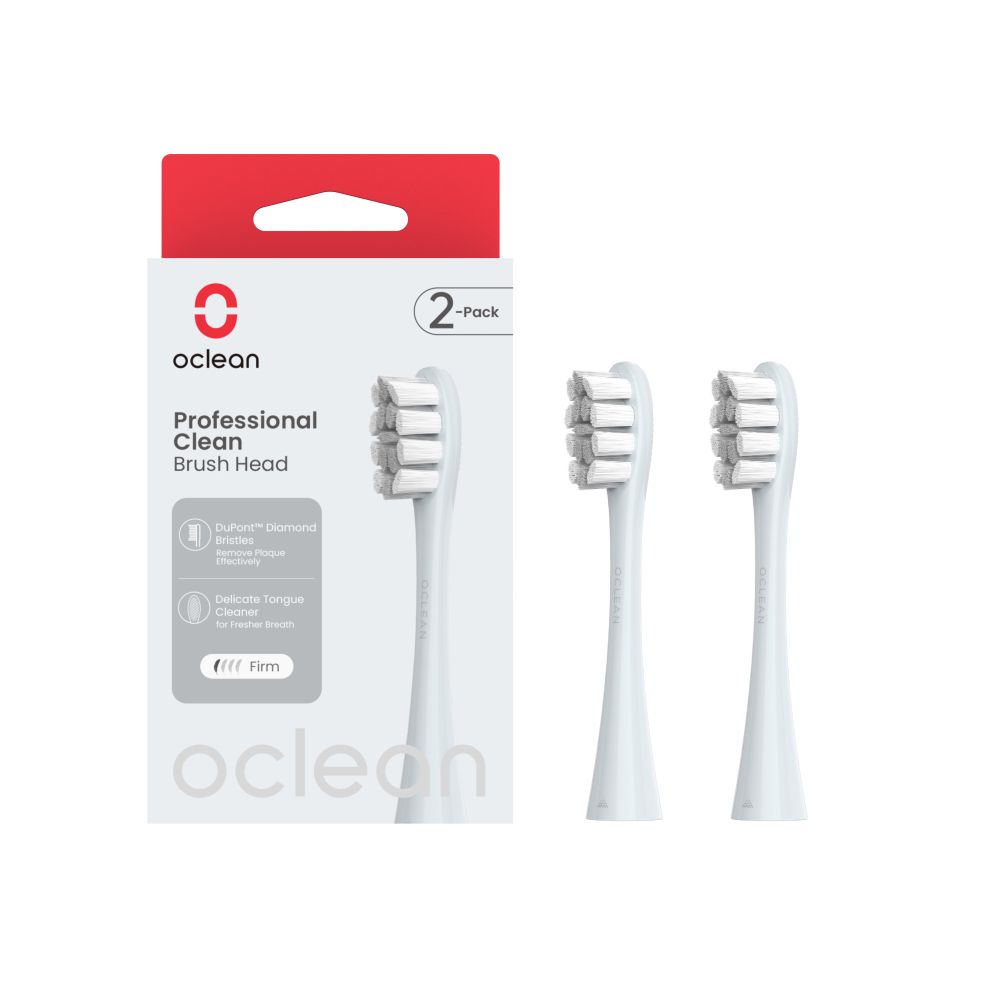 Pakaitinės galvutės OCLEAN Professional Clean 2 vnt., kietos, sidabrinės spalvos - 3
