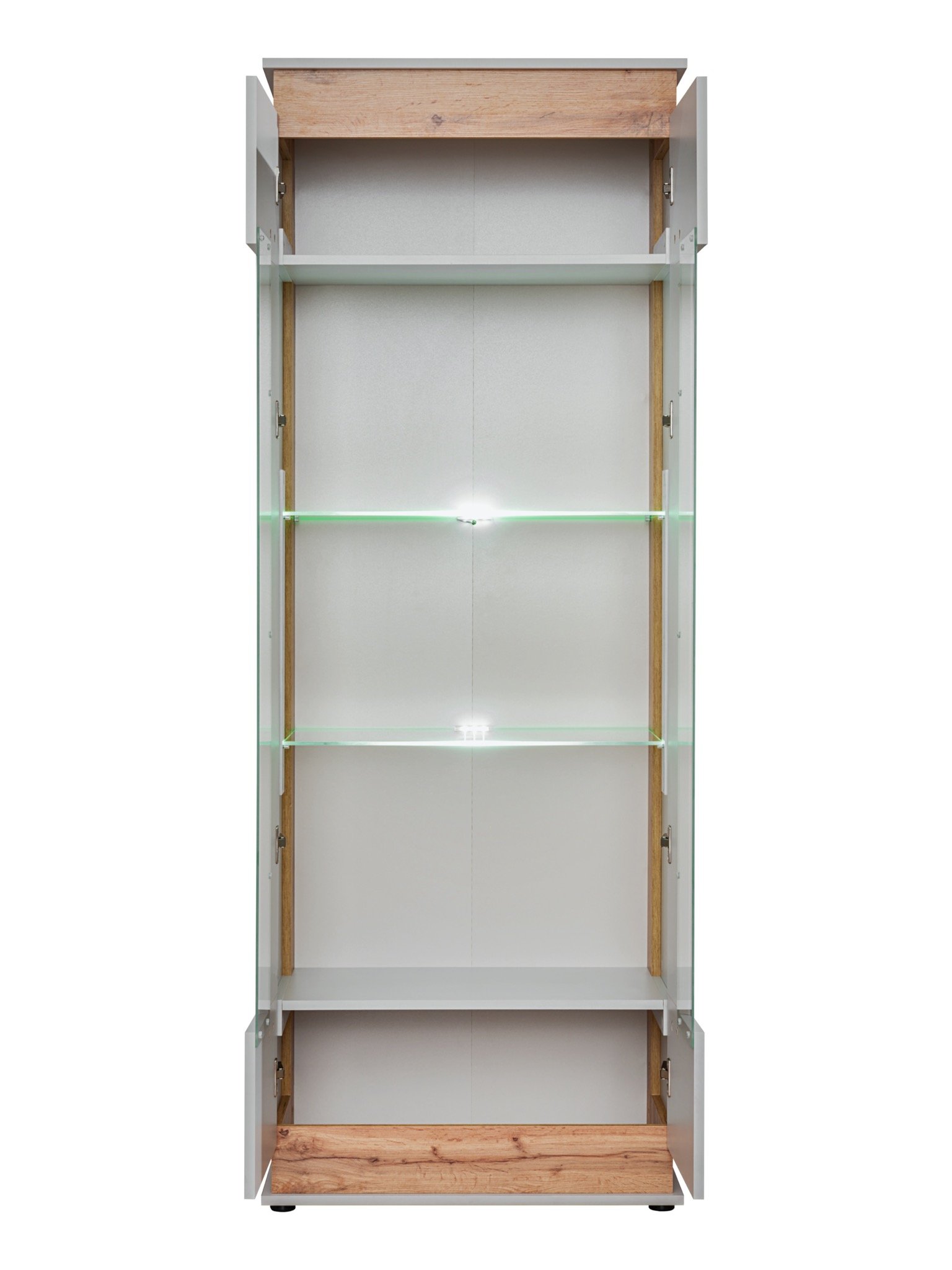 Pastatoma vitrina Berlin su LED apšvietimu, pilka - 8