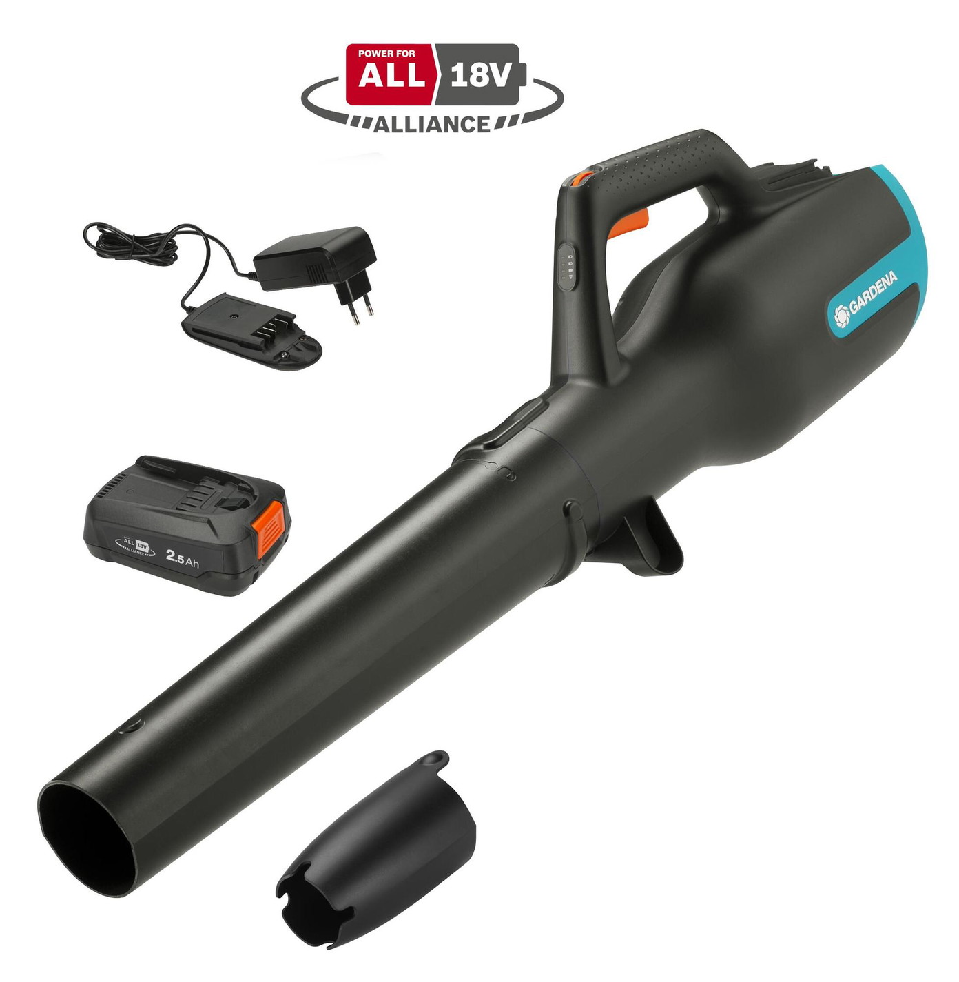 Akumuliatorinis lapų pūstuvas GARDENA PowerJet 18V P4A, 18 V, 2,5 Ah, 1,8 kg-0