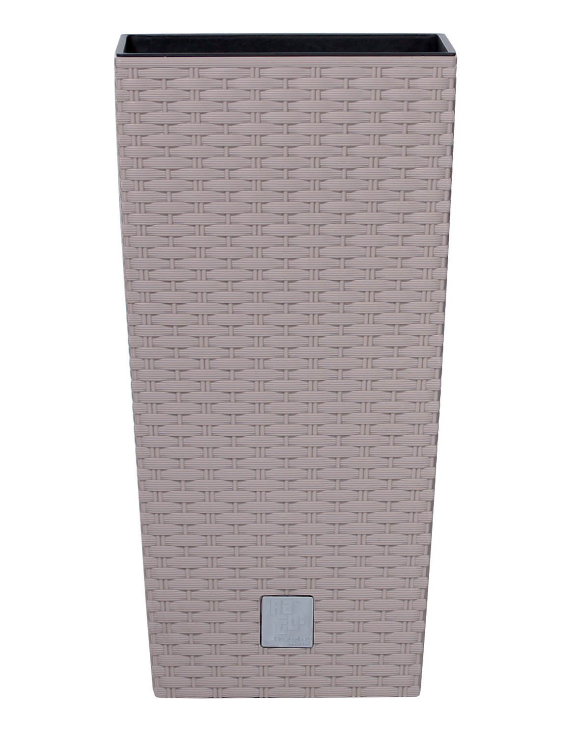 Plastikinis vazonas RATO SQUARE, su įdėklu, smėlio sp., 32,5 x 32,5 x 61 cm