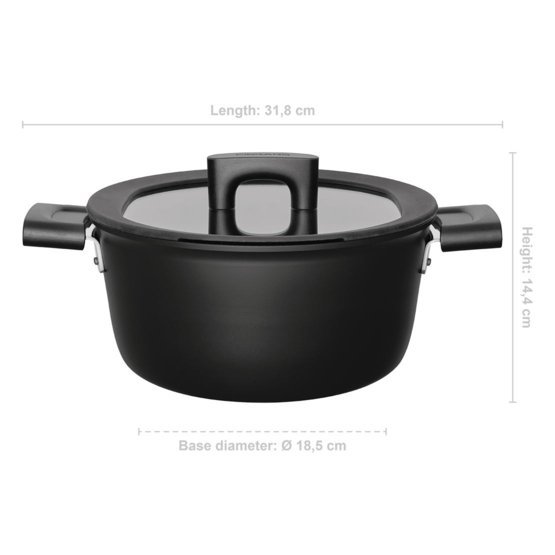 Puodas FISKARS Hard Face, su dangčiu, tinka indukcinei viryklei, ø 22 cm, 3,5 L - 3