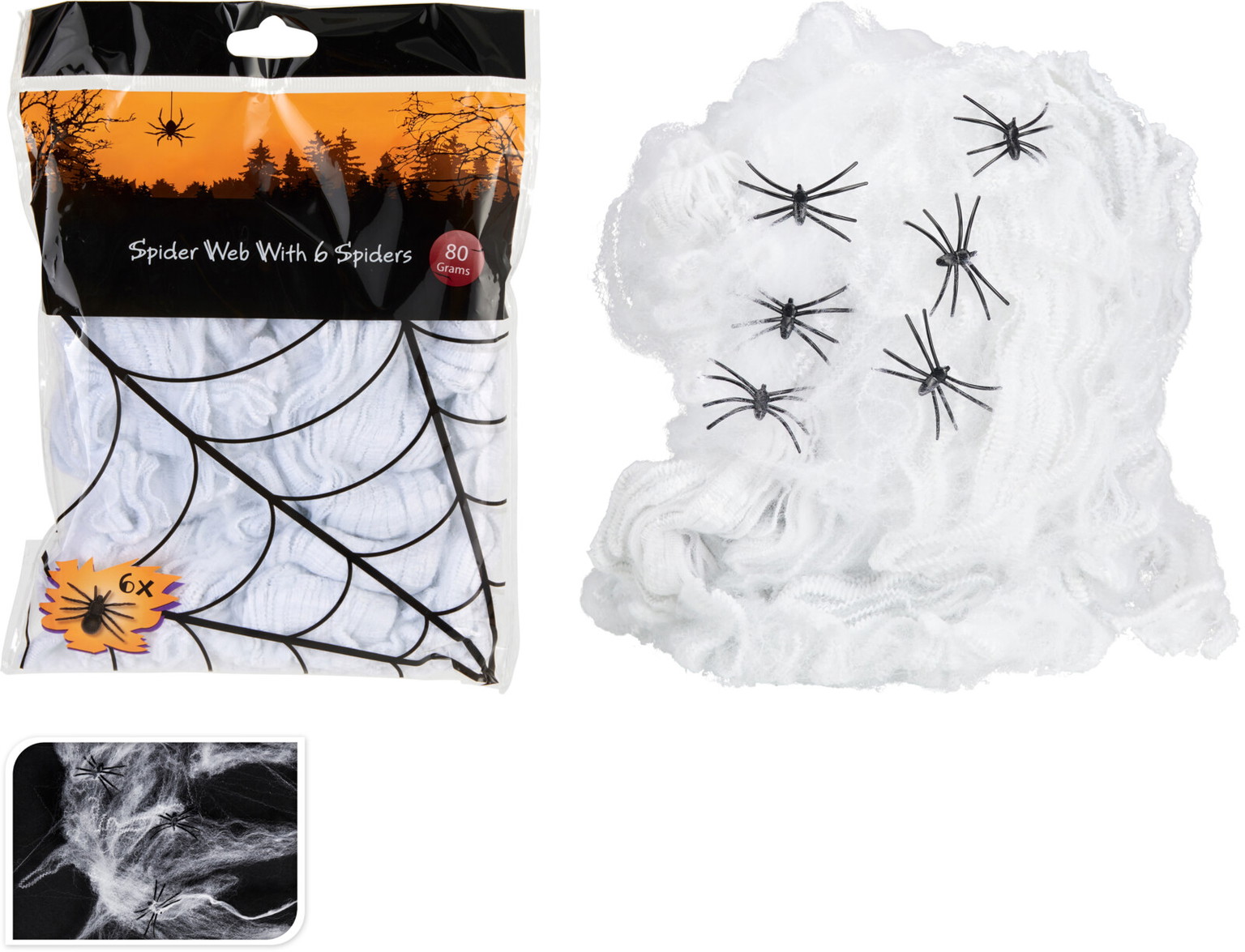 Dekoracija HALLOWEEN SPIDER WEB, įvairių sp., 1 x 18,4 x 21 cm-0