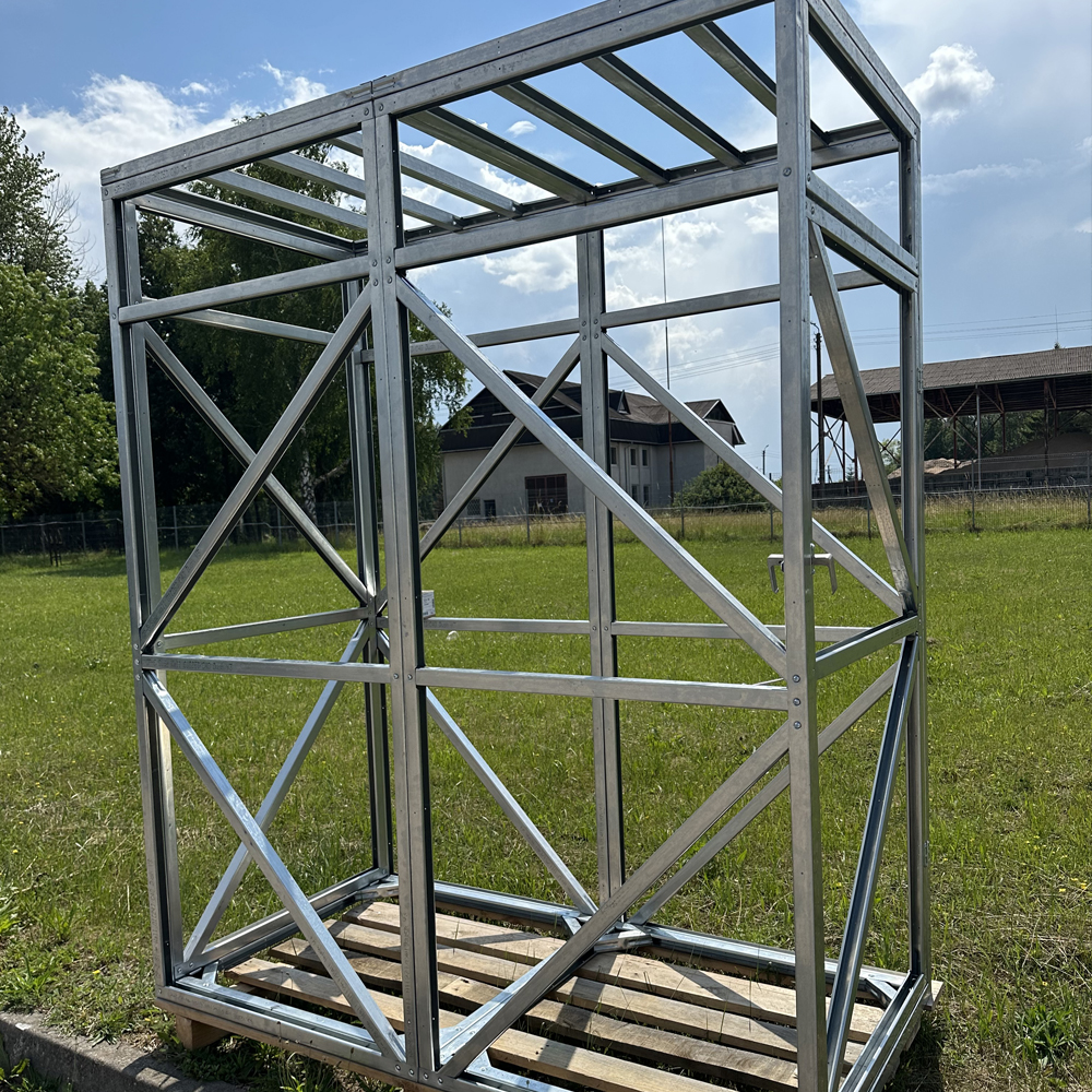 Lauko dušas 1 × 2 m, konstrukcija - 8