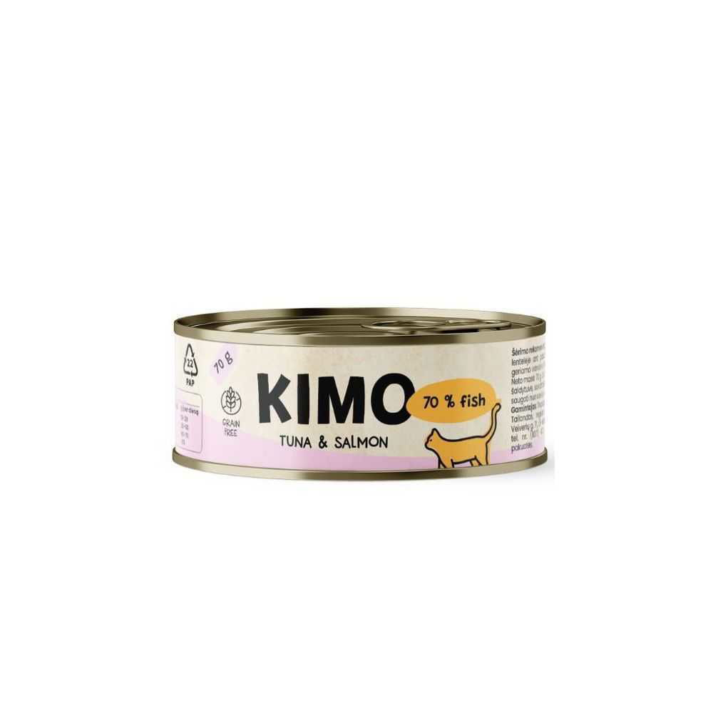 Konservuotas kačių ėdalas KIMO, su vištiena ir antiena, 70 g-0