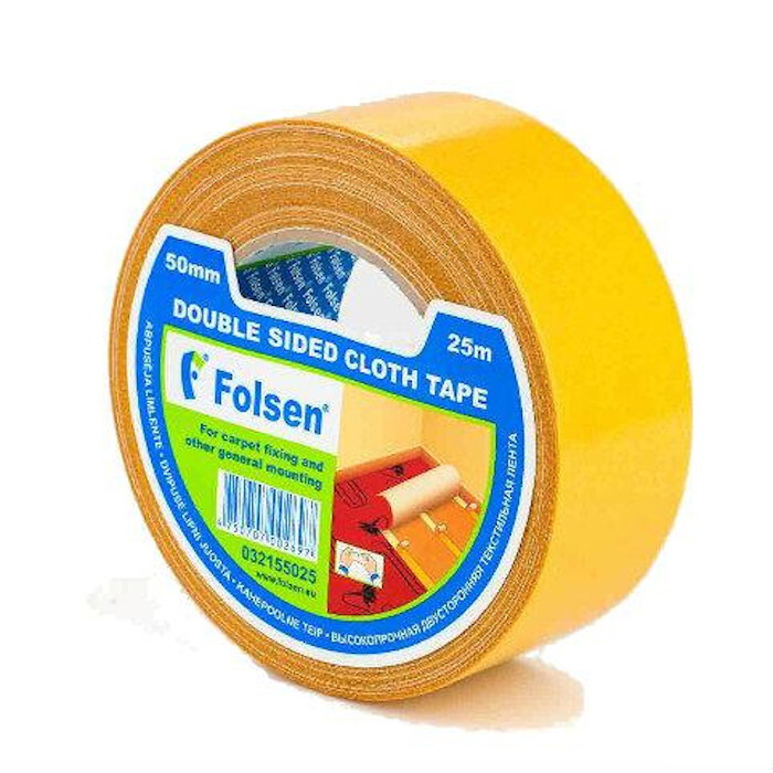 Dvipusio lipnumo juosta FOLSEN, kilimui, armuota, 0,05 x 25 m-1