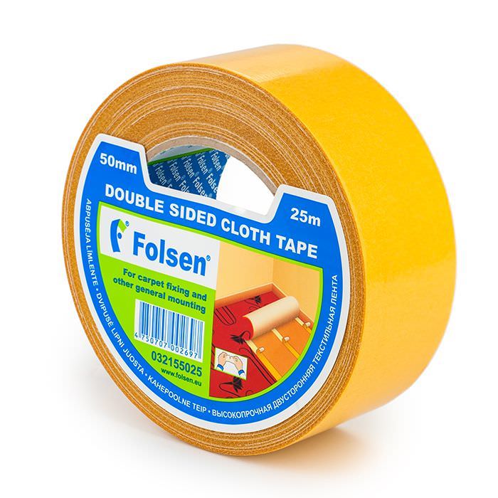 Dvipusio lipnumo juosta FOLSEN, kilimui, armuota, 0,05 x 25 m-0