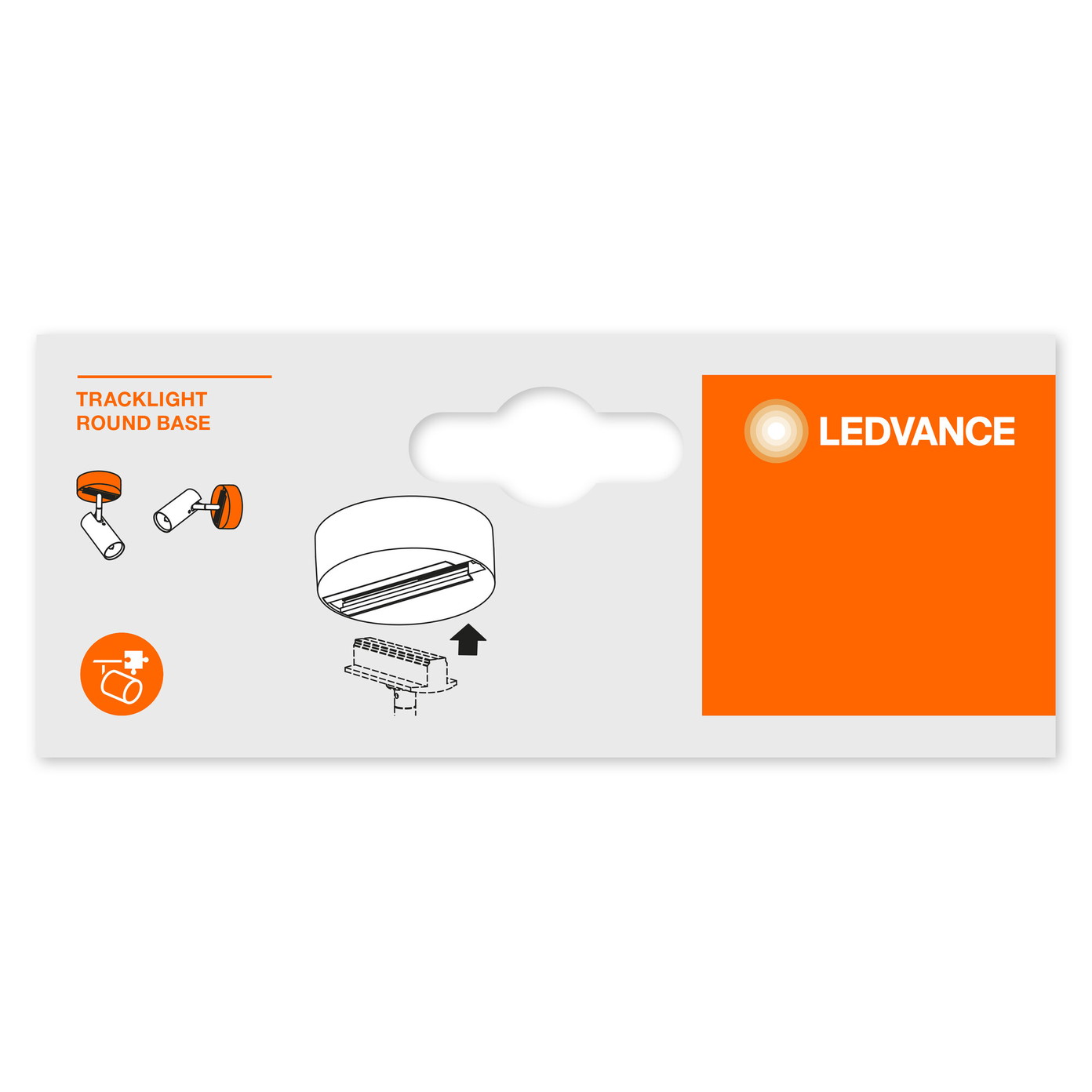 Paviršinio montavimo bazė LEDVANCE TRACKLIGHT ROUND BASE, apvali, balta, ø10x3,2cm-1