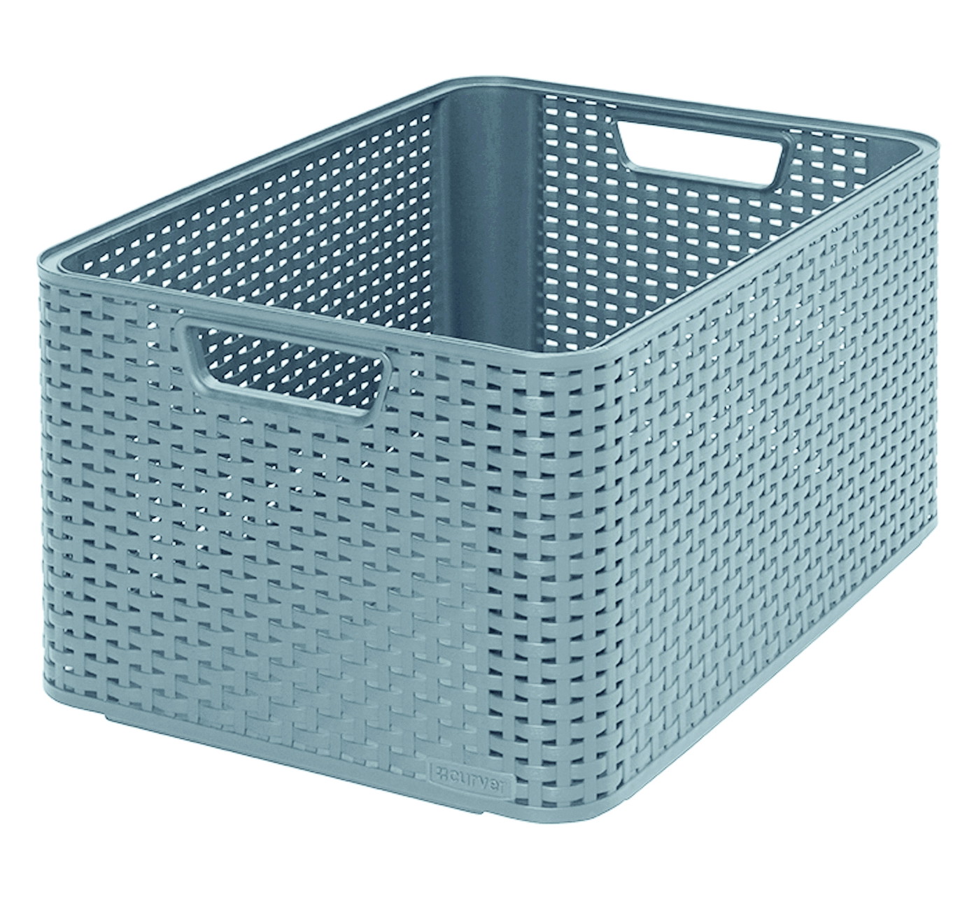 Plastikinis krepšys CURVER RATTAN STYLE, L, šv. pilkos sp., 44 x 33 x 23 cm, 30 l-0